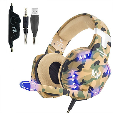 baratos Fones de Ouvido-Kotion cada g2600 fones de ouvido para jogos fone de ouvido estéreo com cancelamento de ruído fone de ouvido com fio com microfone luzes led para pc desktop laptop ps4