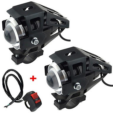 baratos Iluminação de Motocicleta-Motocicleta carro elétrico lâmpada modificada lâmpada led u5 transformadores canhões de laser faróis com luz forte luz fraca flash 2 pcs