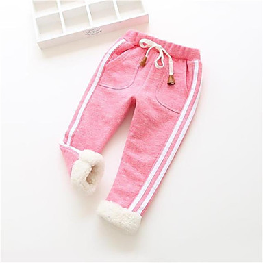 baratos Calças para Bebês-bebê Para Meninas Básico Sólido / Estampado Algodão Leggings Rosa / Bébé
