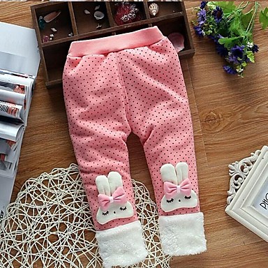 baratos Calças para Bebês-bebê Para Meninas Básico Estampado Sólido Leggings Rosa / Bébé