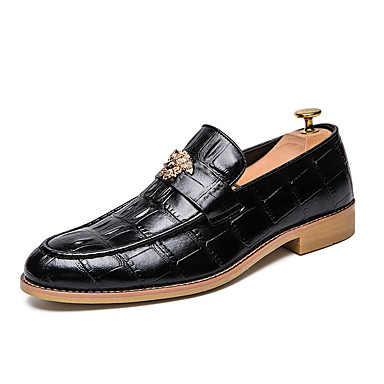 baratos Sapatilhas e Mocassins Masculinos-Homens Sapatos de couro Couro Ecológico Outono Mocassins e Slip-Ons Preto / Marron / Festas &amp; Noite