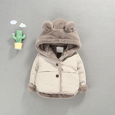 baratos Casacos para Meninos Bebês-bebê Para Meninos Moda de Rua Estampa Colorida Jaqueta &amp; Casaco Castanho Claro