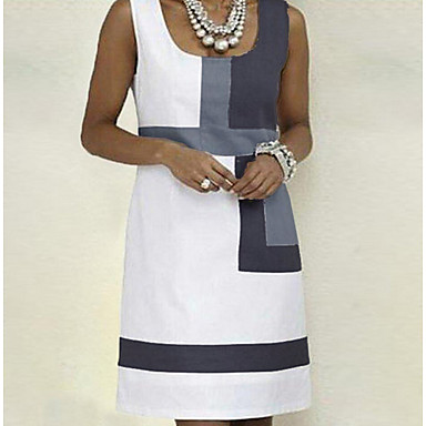 baratos Até 90% OFF-Mulheres Básico Evasê Vestido Estampa Colorida Com Alças Acima do Joelho