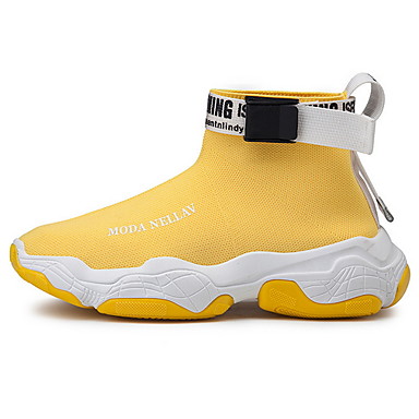 baratos Sapatos Esportivos Masculinos-Homens Sapatos Confortáveis Com Transparência Outono &amp; inverno Tênis Branco / Preto / Preto / Amarelo / Amarelo