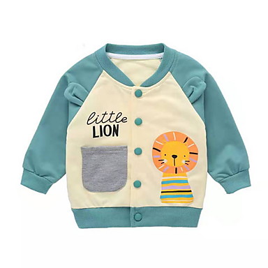 baratos Blusas para Meninos Bebês-bebê Para Meninos Moda de Rua Estampa Colorida Manga Longa Blusa Verde