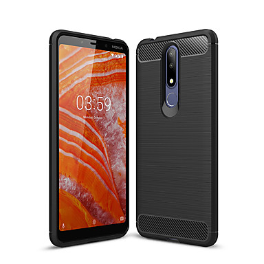 baratos Capinhas para Nokia-Capa naxtop para nokia 6 2018 / 3.1 / 5/3 / 2.1 / 1 capa traseira à prova de choque / à prova de poeira fibra de carbono de cor sólida