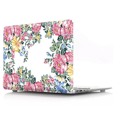 baratos Bolsas, Capas &amp; Cases para MacBook-Shell capa dura para macbook case pro air retina 11/12/13/15 (a1278-a1989) flor de pvc transparente