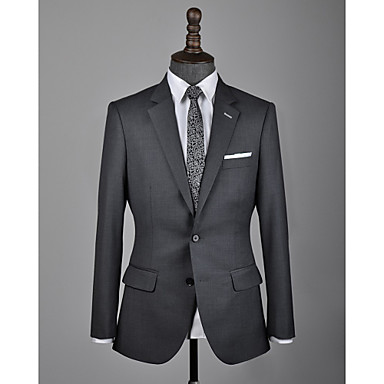 baratos Terno personalizado-terno feito sob encomenda de lã cinza escuro