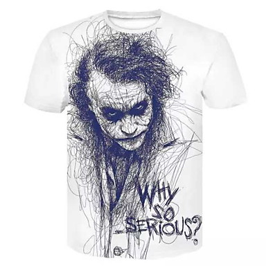 baratos Natal-Homens Camiseta Retrato Branco