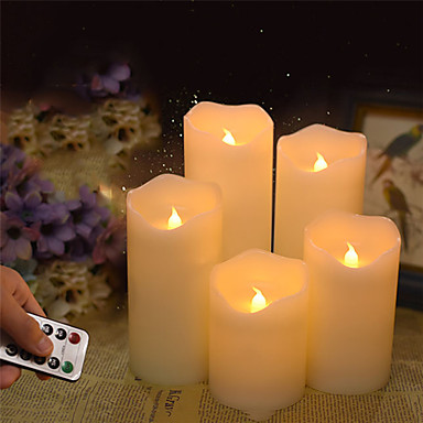 baratos Luzes inteligentes-Velas decorativas do casamento sem chama operado por bateria pilar de cera real wick elétrico led vela conjuntos de presente com controle remoto