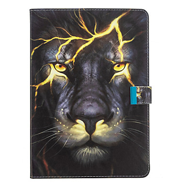 baratos Acessórios para iPad-Capinha Para Apple iPad Air / iPad 4/3/2 / iPad Mini 3/2/1 Com Suporte / Flip / Estampada Capa Proteção Completa Animal / Desenho Animado PU Leather