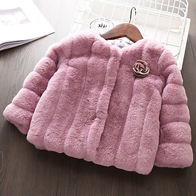 baratos Casacos para Bebês-bebê Para Meninas Básico Sólido Jaqueta &amp; Casaco Branco