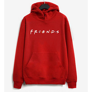 baratos Moletons com Capuz e Sem Capuz Femininos-Mulheres Moletom Letra Básico Branco Preto Vermelho Rosa Cinzento S M L XL XXL