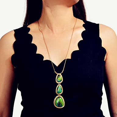 Xmas Lady Fashion Jewelry Big Cross Cut Green Emerald Gold Tone Pendant Necklace
