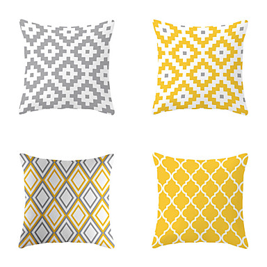 baratos Almofadas-4 pcs jogar travesseiro simples clássico 45 * 45 cm almofada círculo vintage capa sofá decoração de casa jogar fronha