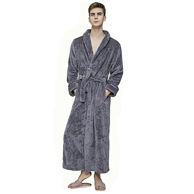 baratos Roupa Interior e Meias para Homem-Homens Patchwork Roupão Roupa de Noite Sólido Vinho Branco Roxo M L XL