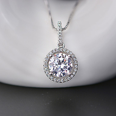 baratos Bijuterias Finas-1 quilate Diamante sintético Colar Liga Para Mulheres Corte da princesa Clássica Luxo Elegante Casamento Casamento Festa Formal Alta qualidade Clássico