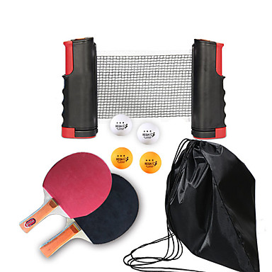 baratos Outros Esportes-Conjunto de raquete de ping pong com bolas e rede Interior Tenis de Mesa Portátil Anti-Roupa Durável 1conjunto 2 * raquetes de pingue-pongue 1 * rede de pingue-pongue 4 * bolas de pingue-pongue