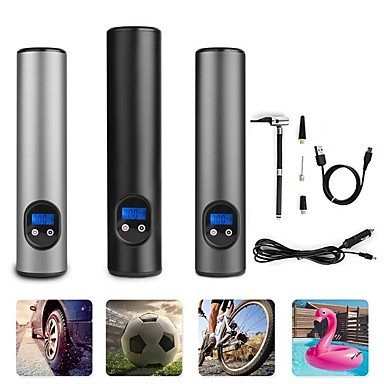 baratos Ferramentas de Emergência-E68 compressor de ar portátil sem fio mini inflador de ar bomba de pneu portátil bomba de ar elétrica sem fio 12 v 150 psi interface usb liga de alumínio display lcd para bicicletas de carros pneus bo