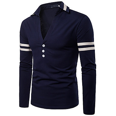 baratos Suéteres &amp; Cardigans Masculinos-Homens Estampa Colorida Manga Longa Pulôver Camisola Jumper, Decote V Vermelho / Branco / Azul Marinha US32 / UK32 / EU40 / US34 / UK34 / EU42 / US36 / UK36 / EU44