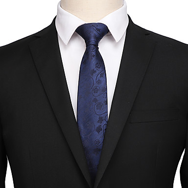 baratos Gravatas-Homens Festa / Trabalho / Básico Gravata Estampado / Jacquard / Sólido