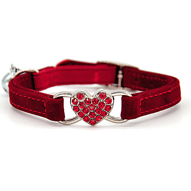 baratos Artigos para Cachorros-Cachorros Gatos Gravata / Gravata Borboleta Strass Gravata Borboleta Boca de Sino Cães e Gatos Decoração Coração Strass Amor Metalic Tecido Felpudo Preto Vermelho 1pç