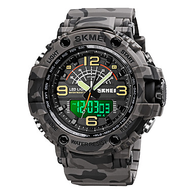 baratos Relógios Esportivos-SKMEI Homens Relógio Esportivo Digital Estilo Moderno Esportivo Silicone Preta / Azul / Verde 50 m Militar Calendário Cronógrafo Analógico-Digital Ao ar Livre Fashion - Preto Azul Dourado Um ano