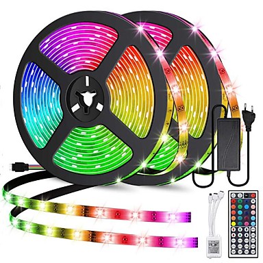 baratos LED Super Sale-10m 2x5 milhões Conjuntos de Luzes 60PCS/Meters LEDs 3528 SMD SMD 2835 8mm 1 x adaptador de 12V 3A 1conjunto RGB Cortável Conetável Auto-Adesivo 12 V