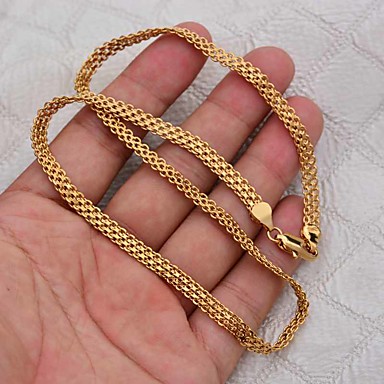 baratos Colares Masculinos-Homens Colar Chapeado Dourado Dourado 45 cm Colar Jóias 1pç Para Natal Casamento Festa Festa de aniversário Festival