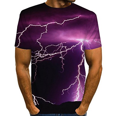 baratos Camiseta de Homen-Homens Gráfico Cenário Camiseta Diário Vinho / Azul / Roxo / Vermelho / Azul Real / Azul Marinha