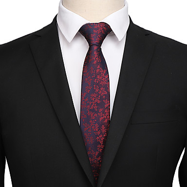 baratos Gravatas-Homens Festa / Trabalho / Básico Gravata Estampado / Jacquard / Sólido