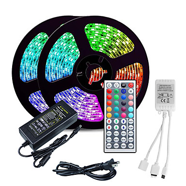 baratos LED &amp; Iluminação-Loende 10m led strip lights rgb luzes tiktok 3528 smd 600 led string tape 44 chave ir controle remoto led tape tape sob o armário decoração do armário
