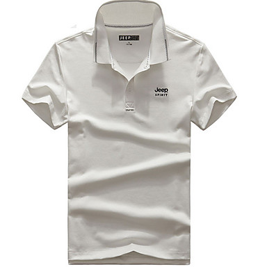 baratos Pólos Masculinas-Homens Sólido Polo Básico Diário Branco / Preto / Cinzento