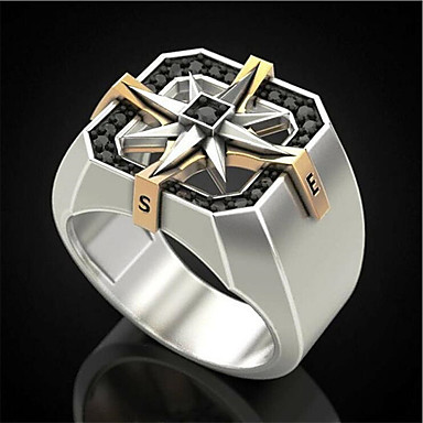 baratos Anéis-Homens Anel 1pç Champanhe Cobre Quadrada Estiloso Aniversário Festival Jóias Geométrico Flor Environmental