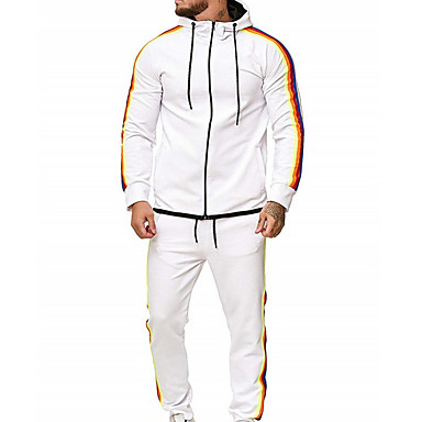 baratos Abrigos e Moletons Masculinos-Homens activewear Set Estampado Básico Branco Preto Vermelho Verde Tropa Cinzento Escuro Azul Marinha US32 / UK32 / EU40 US34 / UK34 / EU42 US36 / UK36 / EU44 US38 / UK38 / EU46 US42 / UK42 / EU50