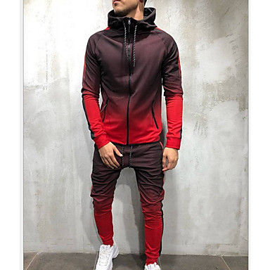 baratos Abrigos e Moletons Masculinos-Homens activewear Set Estampa Colorida Básico Azul Vermelho Verde Cinzento US32 / UK32 / EU40 US34 / UK34 / EU42 US36 / UK36 / EU44 US38 / UK38 / EU46