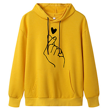 women's pullover hoodies yellow