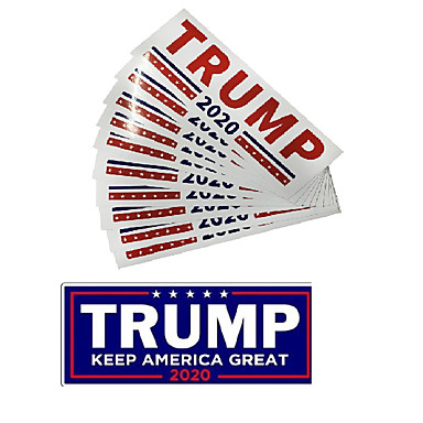 halpa Autojen ulkoiset lisävarusteet-10kpl meille presidentinvaalien trump-auto tarroja / aseta valkoinen / sininen