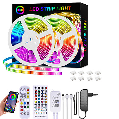 Cupboard,Bar Decoration Kitchen,Bedroom TV Ceiling 65.6ft LED Light Strips,20m RGB Flexible Music Sync Color Changing APP Control Bright 5050 LEDs Tape Lights with Remote for Home Lighting 