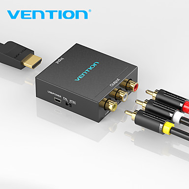 Adaptador HDMI-compatible Para AV Composite CVBS RCA Audio Video Converter 