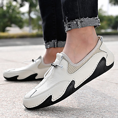 Voor heren Instappers en instappers Haakwerk Leren schoenen Comfortabele instappers  Sportief Informeel Dagelijks ulko- Wandelen Trail hardloopschoenen  Nappaleer Leer Ademend Met de hand gemaakt 8566448 2022 – €87.83