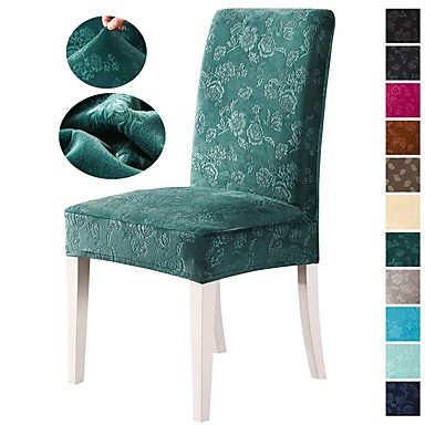 Stretch Kitchen Chair Cover Slipcover, Dark Teal Dining Chair Covers
