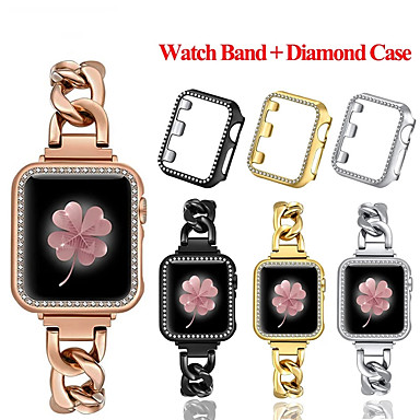 2 stuks Slimme horlogeband voor Apple iWatch Apple Watch-serie 6 SmartWatch- band met hoesje Metalband Roestvrij staal Effen Vervanging Polsband 38mm  42mm 40 mm 44 mm 8723332 2022 – €15.99