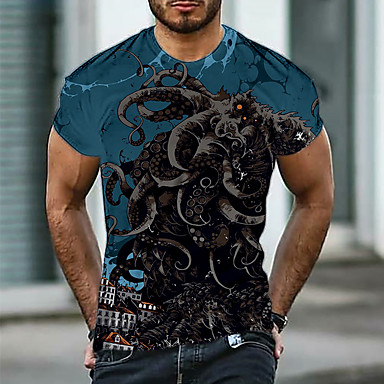 Men's T shirt 3D Print Graphic Octopus 
