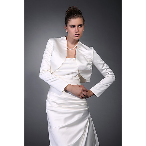 

Long Sleeve Coats / Jackets Satin Wedding / Party Evening / Office & Career Wedding Wraps With