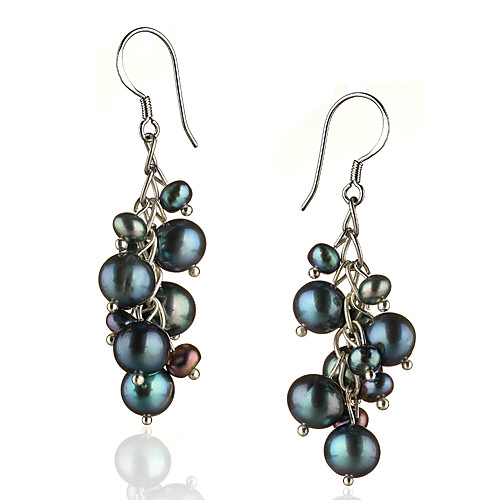 

Women's Black Pearl Drop Earrings Sterling Silver Silver Earrings Jewelry For 1pc