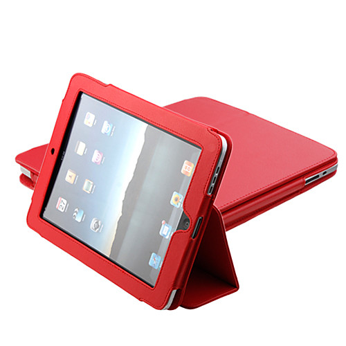 

Phone Case For Apple Full Body Case iPad 4/3/2 with Stand Solid Colored PU Leather