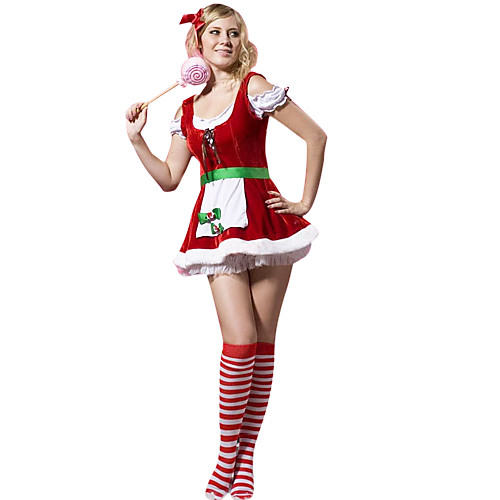 

Cosplay Costume Santa Clothes Women's Christmas New Year Festival / Holiday Velvet Outfits