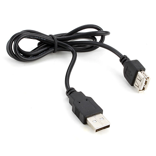 

Шнур USB 2.0 A (мужской) на A (женский) (черный, 0.8м)