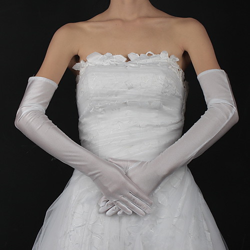 

Cotton / Satin Wrist Length / Opera Length Glove Charm / Stylish / Bridal Gloves With Embroidery / Solid